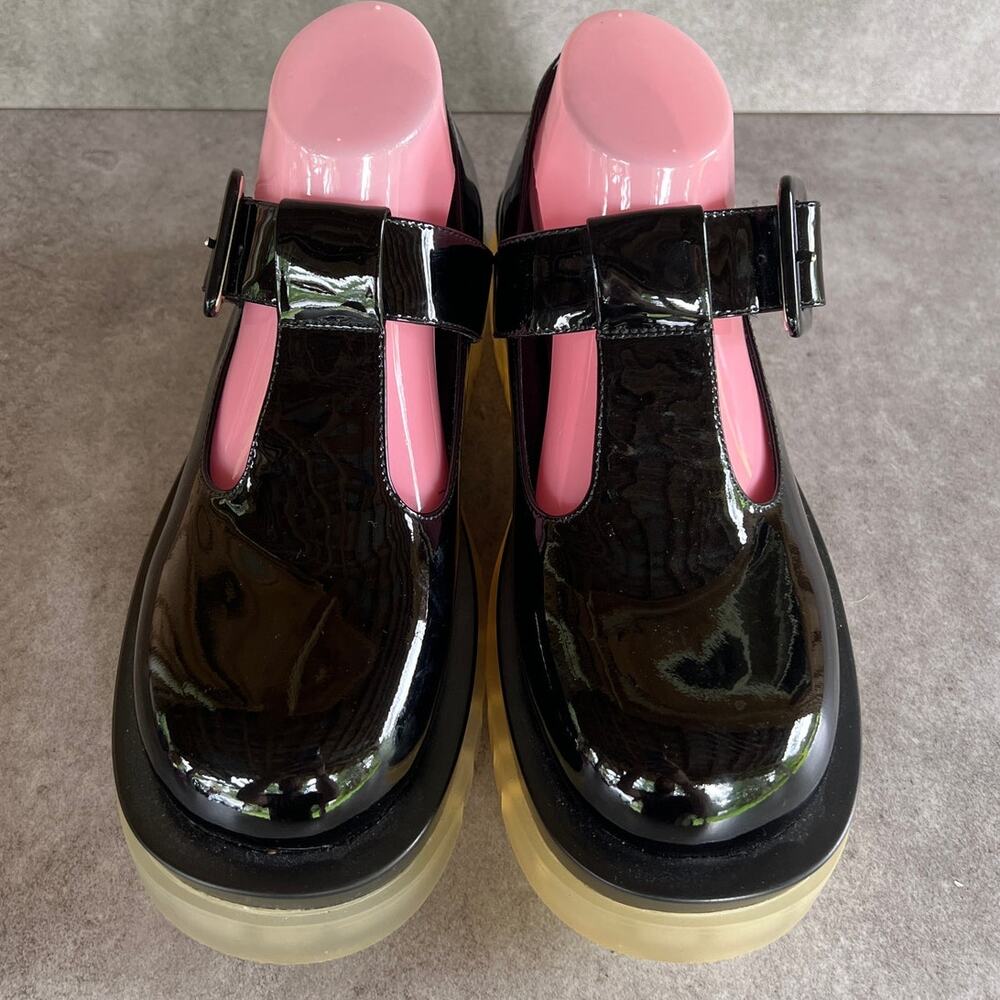 Jeffrey Campbell T-Strap Mary Jane platform shoes patent leather w lug sole Y2K - Picture 5 of 10